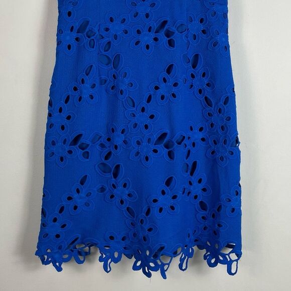Maeve Anthropologie Arette Eyelet Lace Floral Sheath Dress in Blue Sz SP NEW - Picture 4 of 13
